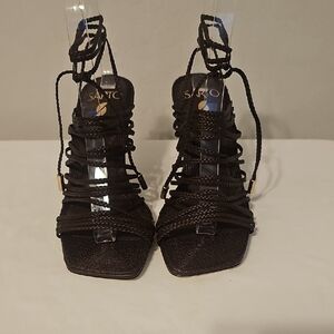 Franco Sarto Black Strappy Sandals